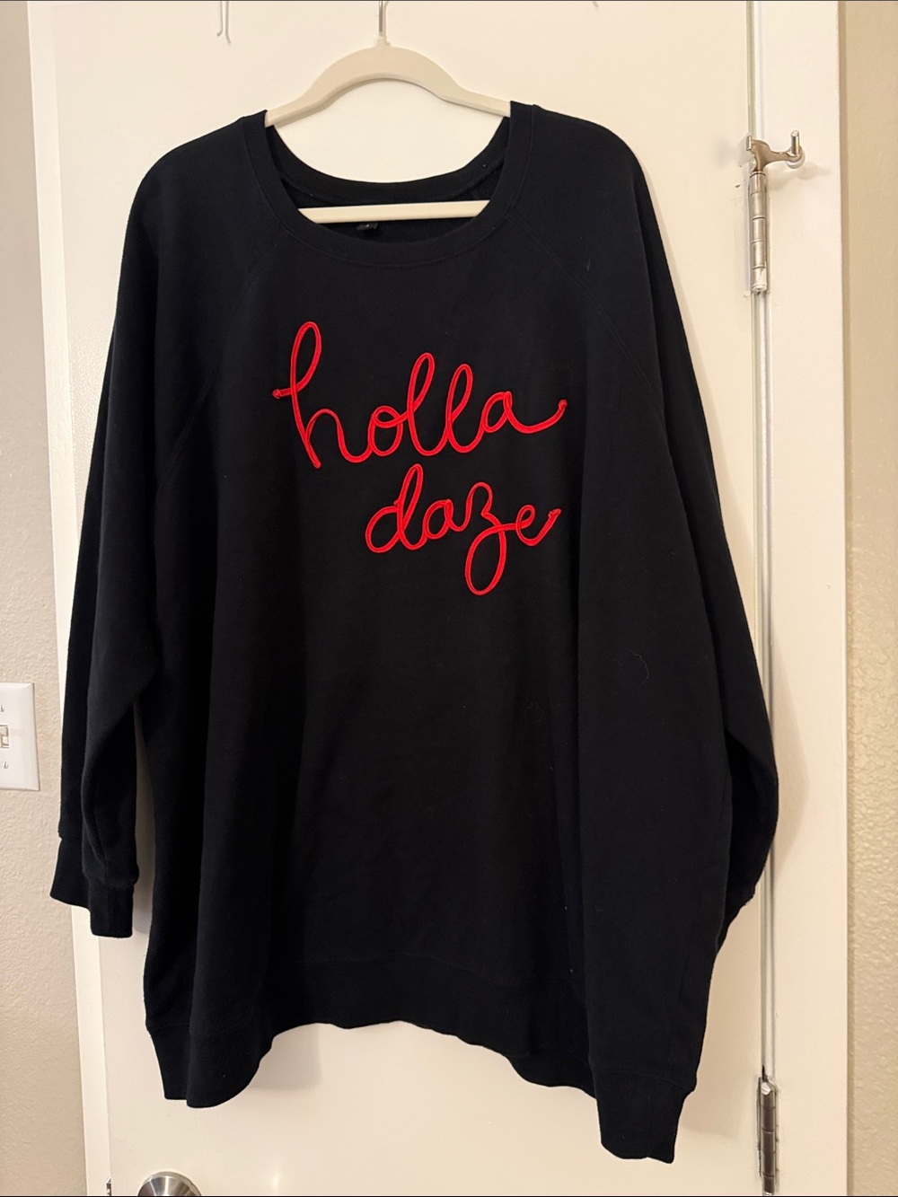 torrid Black Sweatshirt with Red "holla daze" Script